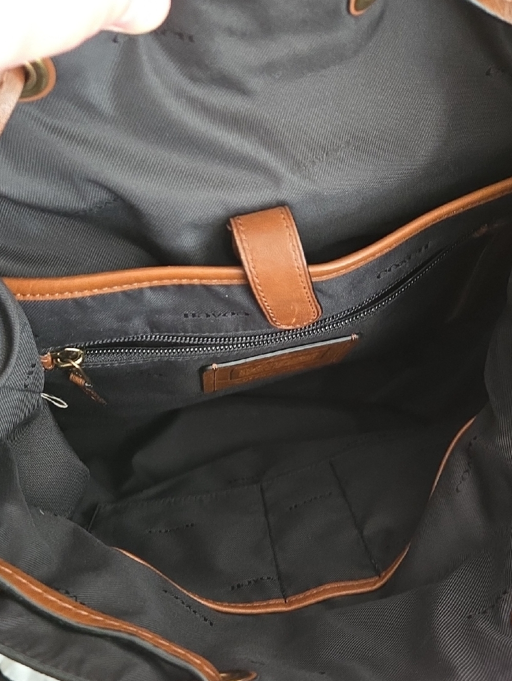 Coach Tan Brown Leather Buckle Backpack with Brass Hardware - Picture 5 of 5